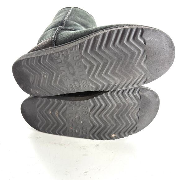 Ugg Classic Short Boots 7 Black Booties Shearling Fur Suede - Picture 7 of 7